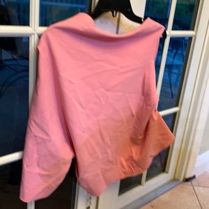 Pink Zara one shoulder top.